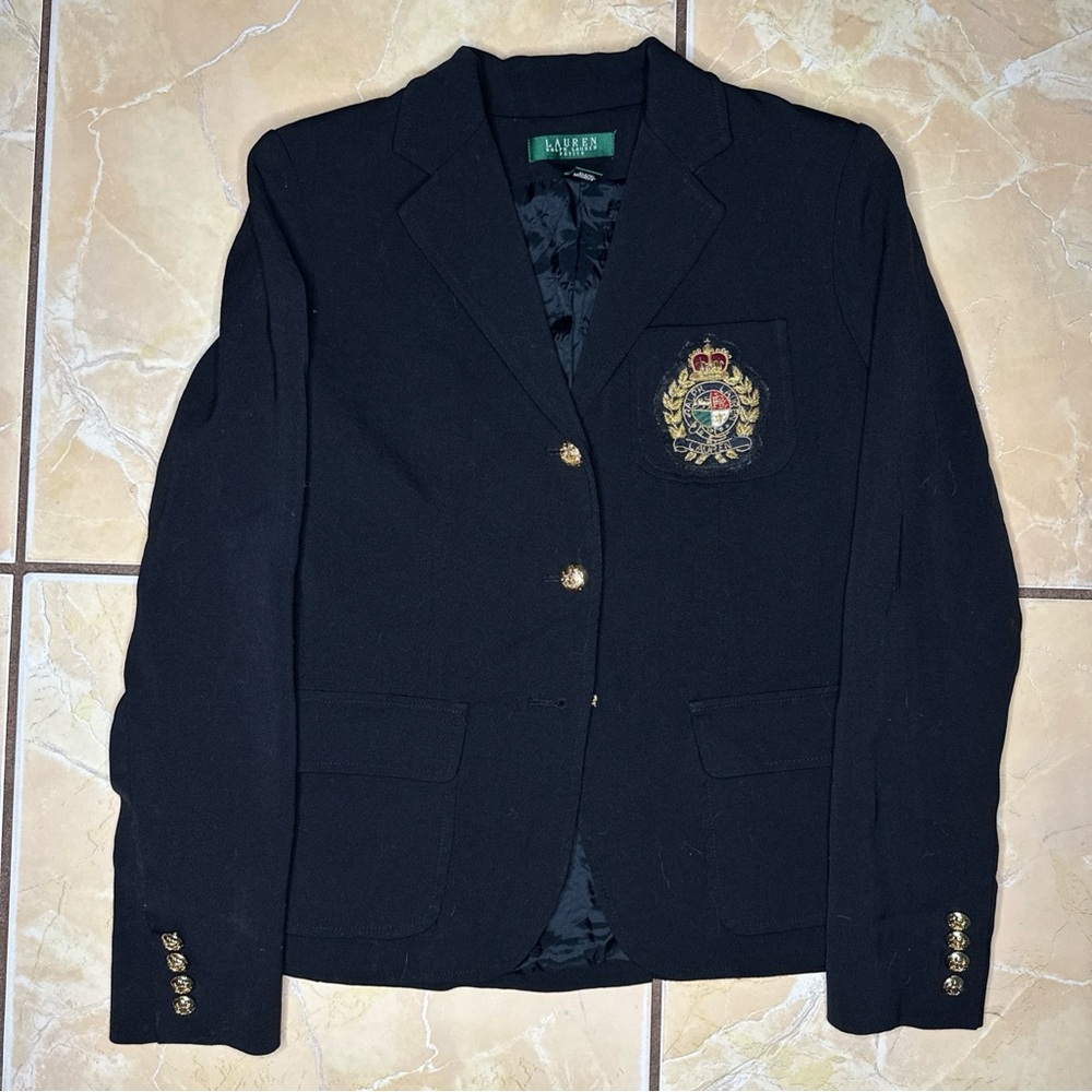 Ralph Lauren Women's Navy Blazer with Gold Buttons